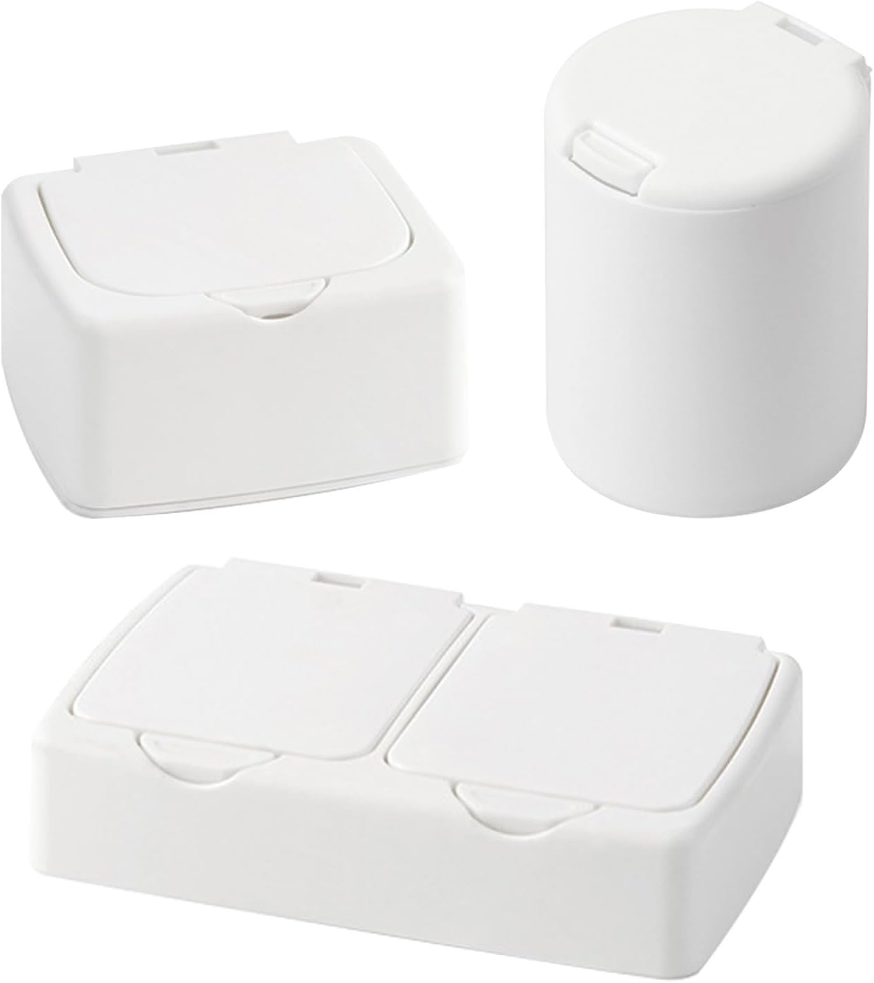 3pcs Cosmetic Cotton Pad Holder Set with Lid and Wide Mouth