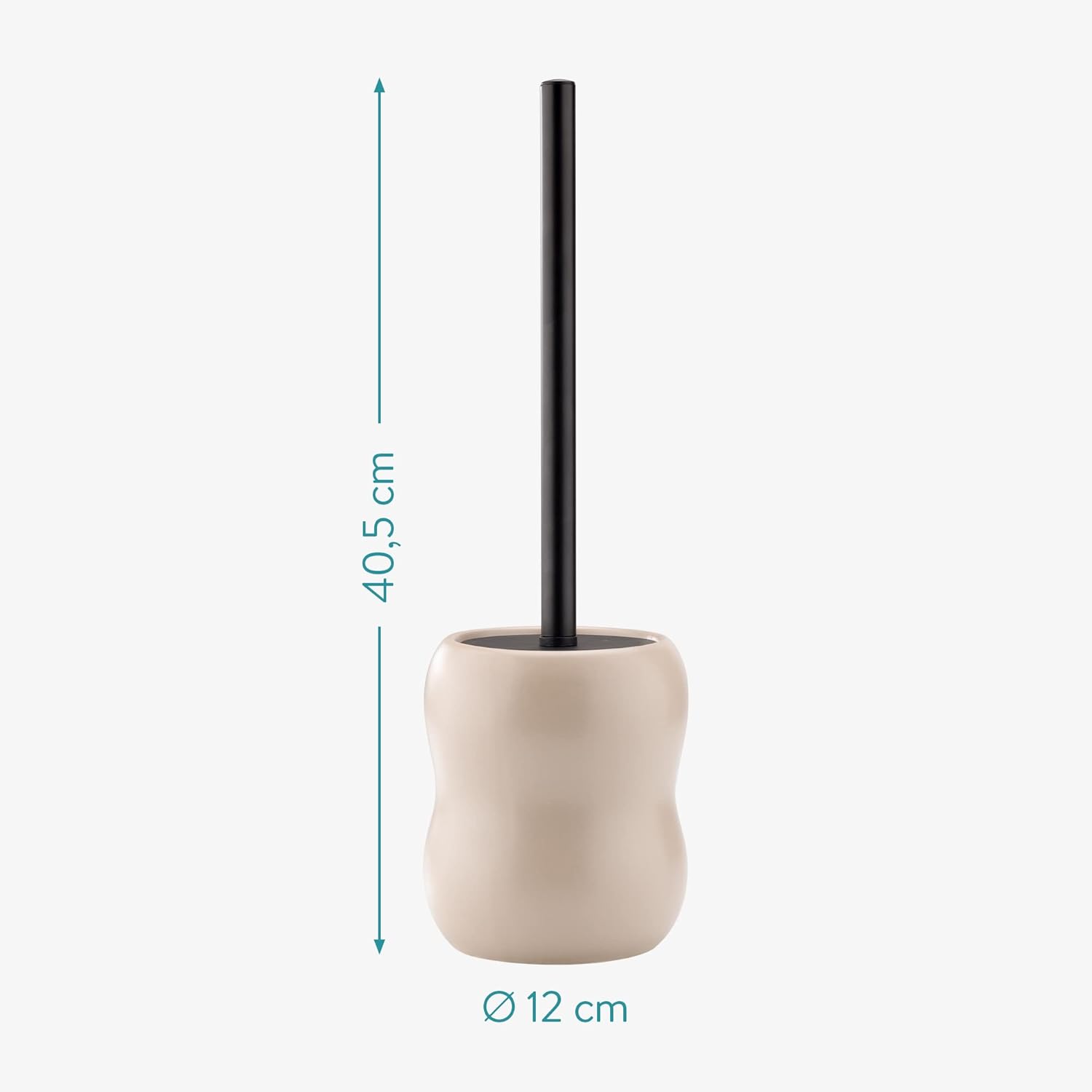 Navaris Toilet Brush Ceramic Holder Set - Beige 1