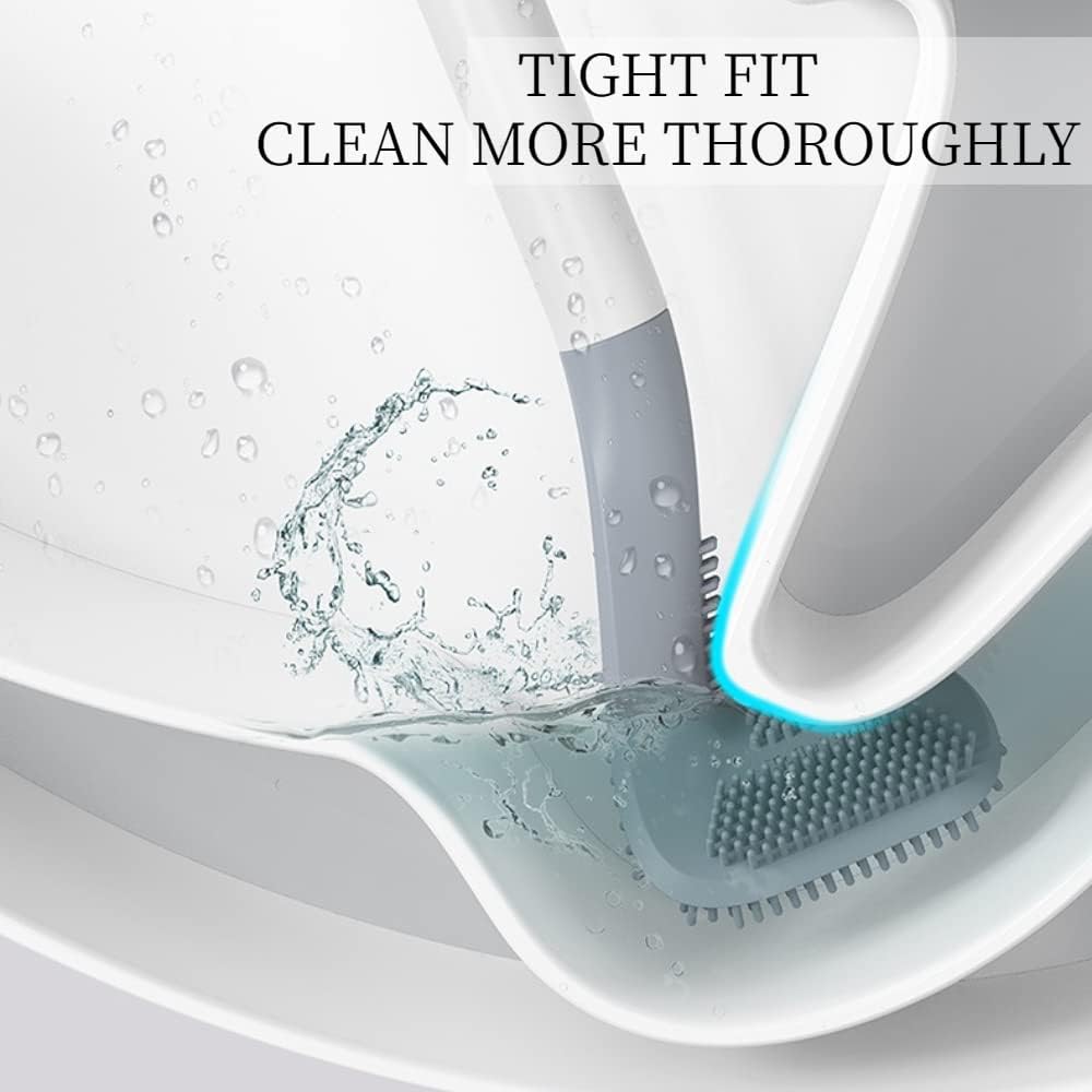 MASTERDUAN Toilet Brush and Holder Set with Flexible Silicone Bristles