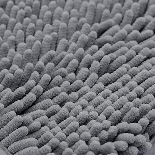 KAMA BRIDAL Non-Slip Bath Rug Dark Grey 12 x 19 Inches