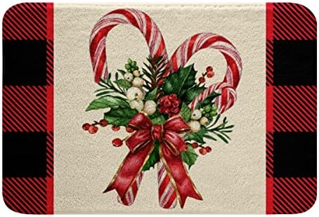 Christmas Bath Mat with Red Bowknot Design 18x30 Inch