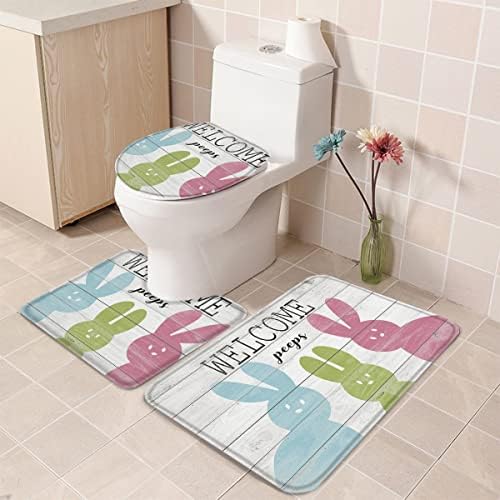 YESOF66 3 Piece Bath Rug Set with Non-Slip Design