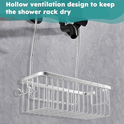 Hanging Shower Organizer with Deepened Design and Side Hooks