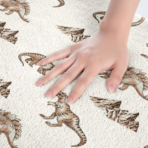 Jejeloiu Dinosaur Bath Mats 16x24 Inch Cartoon Jungle Rug for Kids and Adults
