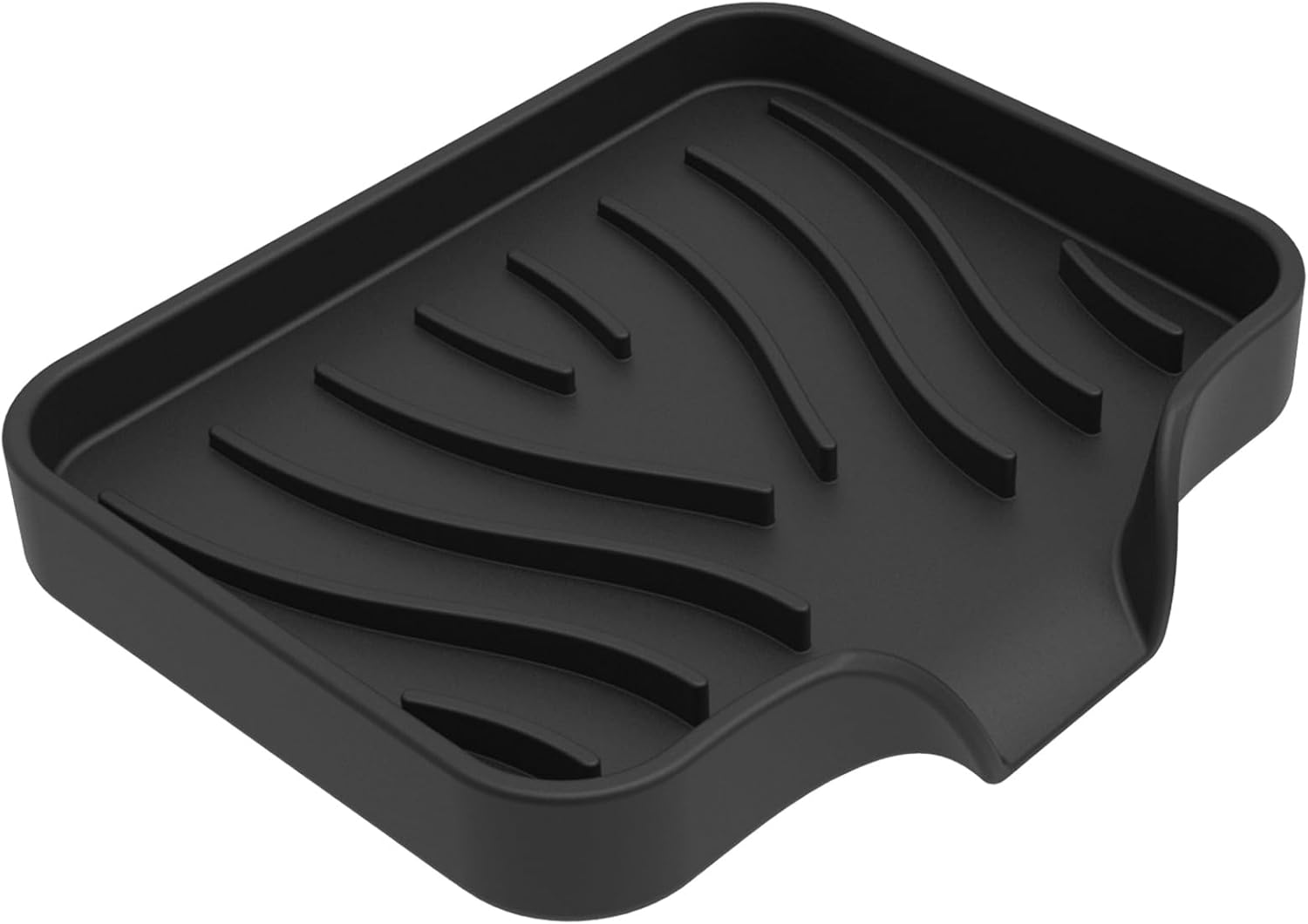 Kitchen Sink Soap Sponges Tray Self Draining Silicone Soap Holder