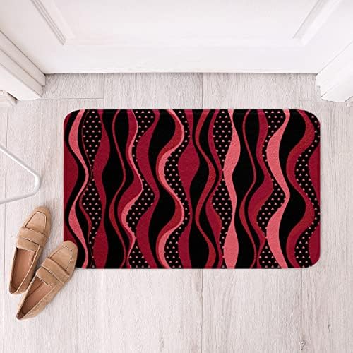 Geometric Print Non-Slip Bath Rug 24x16 Inch Velvet