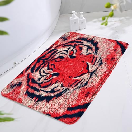 Tiger Bath Mat Abstract Art Design 16x24 Inch