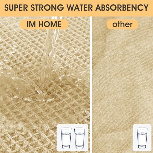 IM HOME Waffle Bath Mat Light Beige 32x20