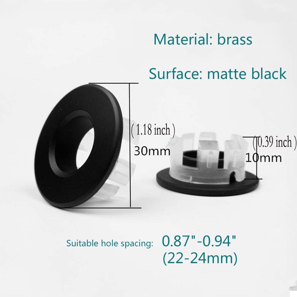 WIRFFND Sink Basin Trim Overflow Cover Brass Insert 2 PCS Matte Black