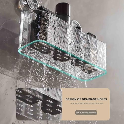 Clear Shower Caddy with Suction Cups and Rose Gold Fittings