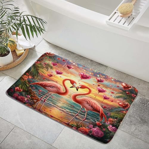 Valentines Day Bath Mat Red Love Hearts 16x24 Inch