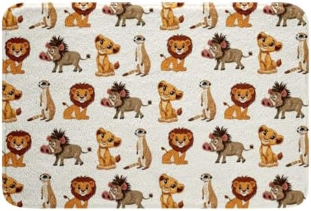 Jejeloiu Cartoon Lion Bath Rug 16x24 Inch