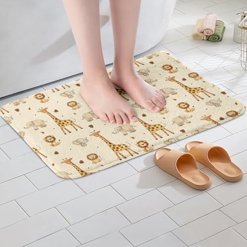 Zoo Animal Soft Fleece Door Carpet for Kids