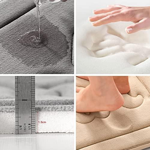 XSlive Memory Foam Bath Mat Rug Ultra Soft Non Slip