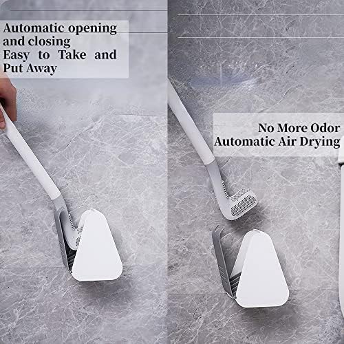 MASTERDUAN Toilet Brush and Holder Set with Flexible Silicone Bristles