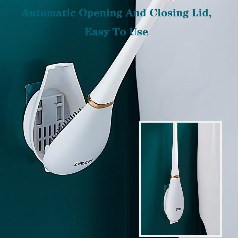 Modern Silicone Toilet Brush with Wall Mount Holder 1
