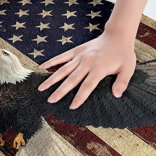 Erosebridal American Flag Bathroom Rug 16x24 Non-Slip Happy Independence Day Doormat for Home