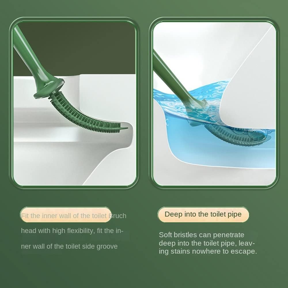 PEKJI Modern Silicone Bristles Toilet Brush with Holder