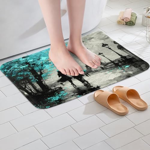 Jejeloiu Eiffel Tower Bath Rugs 20x32 Inch Romantic Paris Design