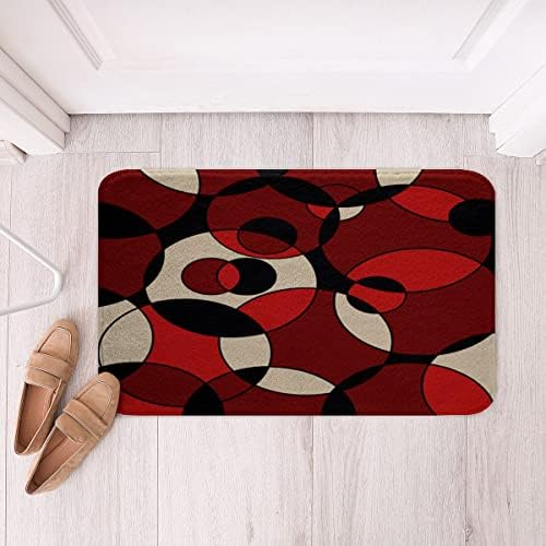 Geometric Circle Bath Rug - Non Slip Shaggy 24x16 Inch