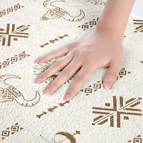 Western Aztec Bath Mats 16x24 Inch Kids Boho Tribal Bathroom Rugs
