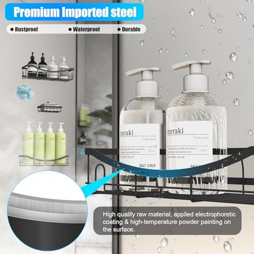 Kingmall 5 Pack Shower Caddy Organizer No Drilling