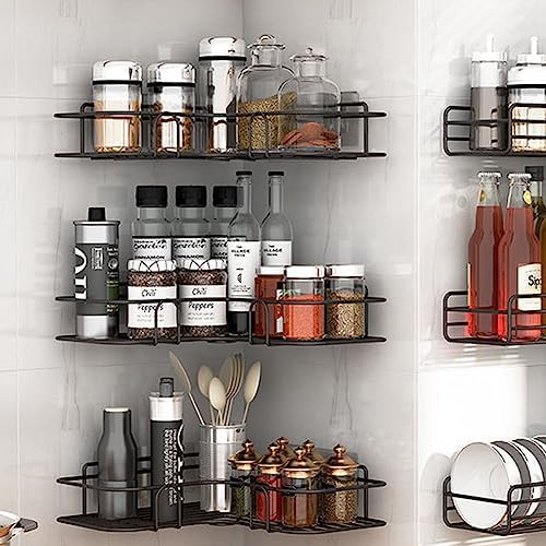 YUHOME Anti-Swing Corner Iron Shower Caddy with 2 Hooks 1