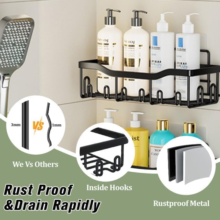 GeluEla 5 Pack Adhesive Shower Caddy Set