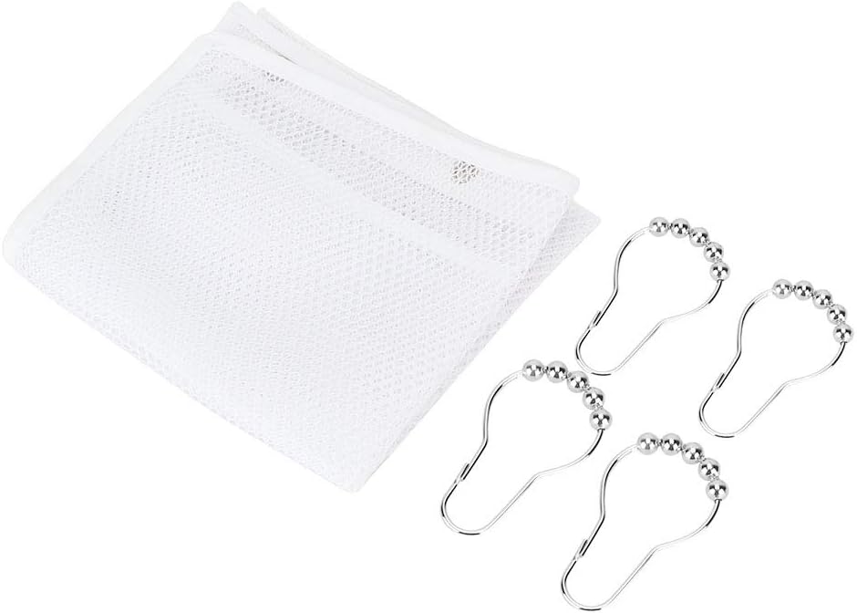 Hanging Mesh Shower Organizer with S Shaped Hook White