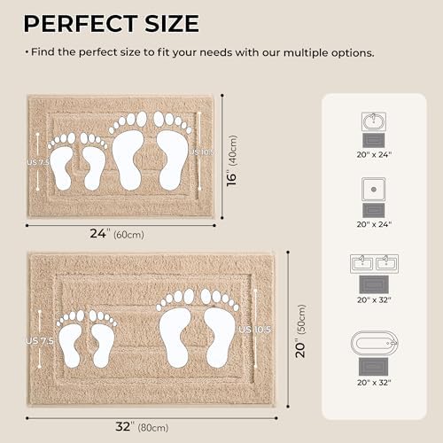 GRANNY SAYS 2-Piece Bath Rug Set Non-Slip Washable