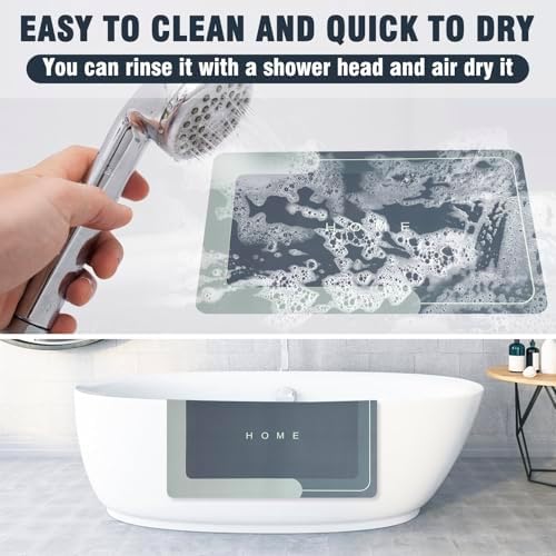 UGRASEA 3-Piece Modern Bath Mat Set Non-Slip Absorbent Quick-Drying Stain-Resistant Dark Gray