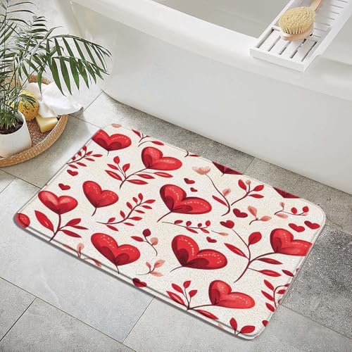 Valentines Day Heart Bath Mat 16x24 Inch