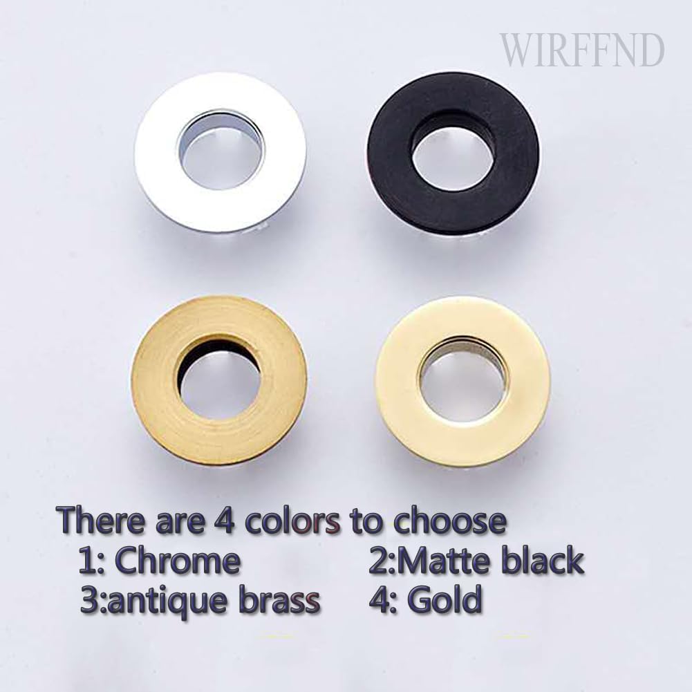 WIRFFND Sink Basin Trim Overflow Cover Brass Insert 2 PCS Matte Black