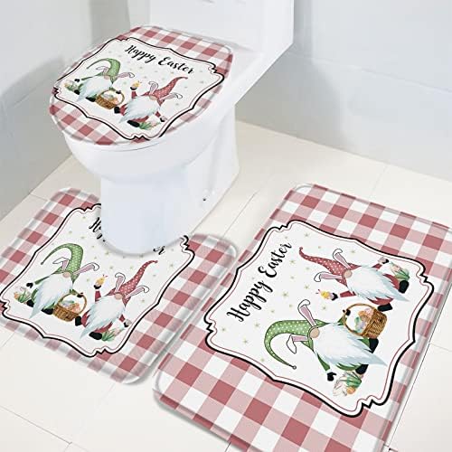 YESOF66 3 Piece Bathroom Rugs Set with Non-Slip Mat