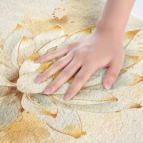 Castle Fairy Gold Floral Bath Rug 16x24 Inch Non Slip Absorbent Mat