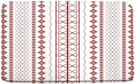 JWJAMM Red Stripe Memory Foam Bath Mat 16x24 Inch