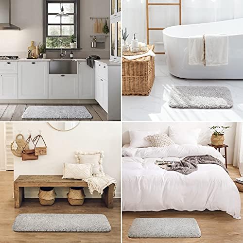 Ashler Grey Bath Rugs Set of 2 17x24 20x32 Inches