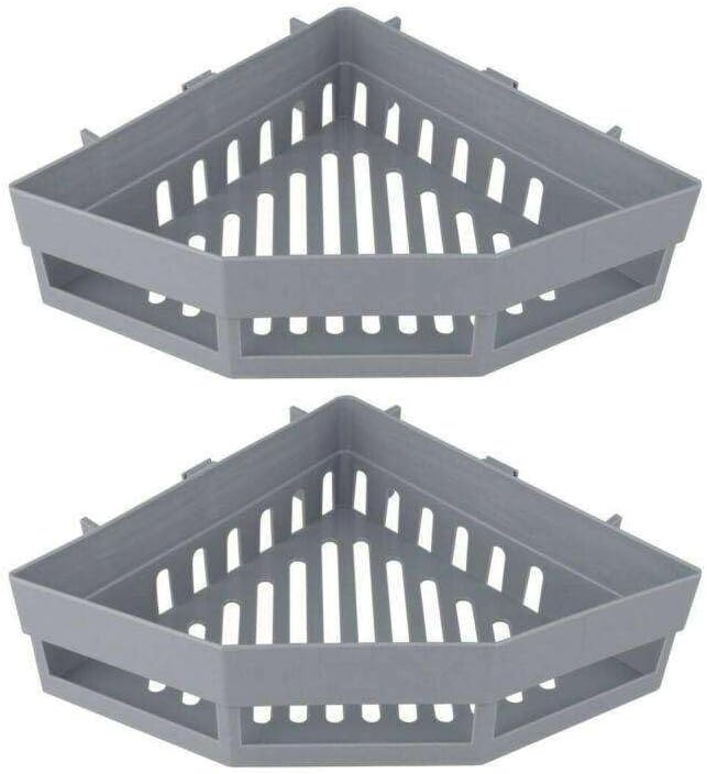 FINANCIALLY LIT Corner Shelf - 2Pcs Plastic Shower Organizer