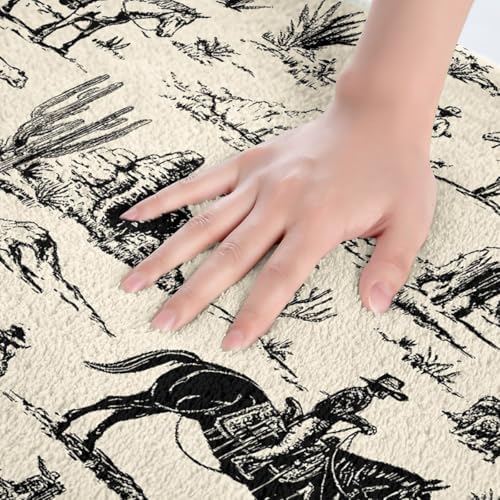 RezsoyeN Wild West Bath Rug 16 x 24 Inches Non Slip Beige