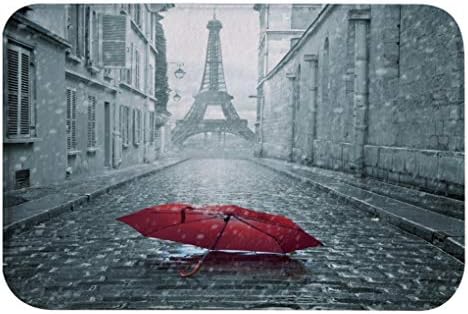AMonamour Eiffel Tower View Bath Rug 40x60cm