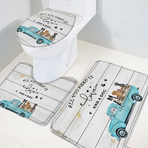 YESOF66 3 Piece Bath Rug Set with Non-Slip Backing 1