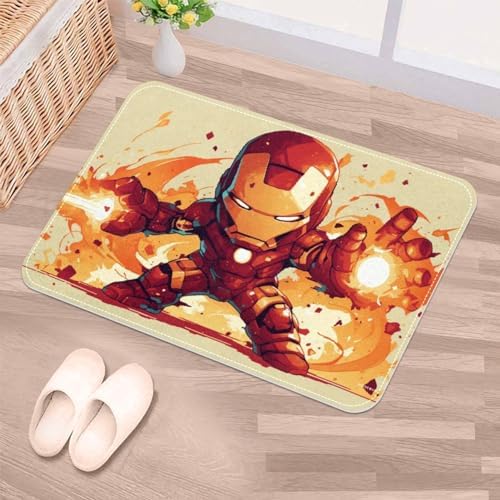 Iron Man Polyester Bath Rug Chair Mat 60x40cm