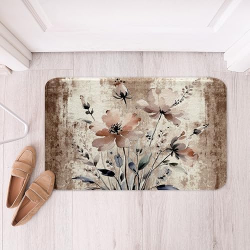 Erosebridal Rustic Flower Bathroom Rug 16x24