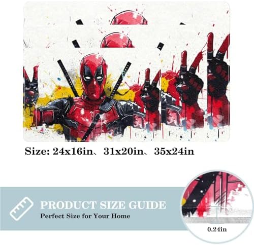 Deadpool Soft Polyester Door Mat Bath Rug Office Rug - 60x40cm