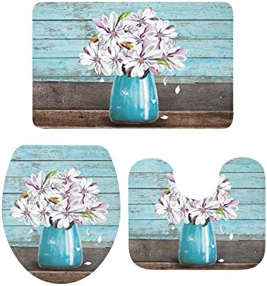 YESOF66 3 Piece Bathroom Rugs Set with Non-Slip Mat 1