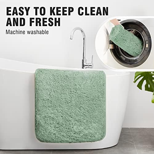 TECHMILLY Super Soft Shaggy Bath Rug 24x36 Sage
