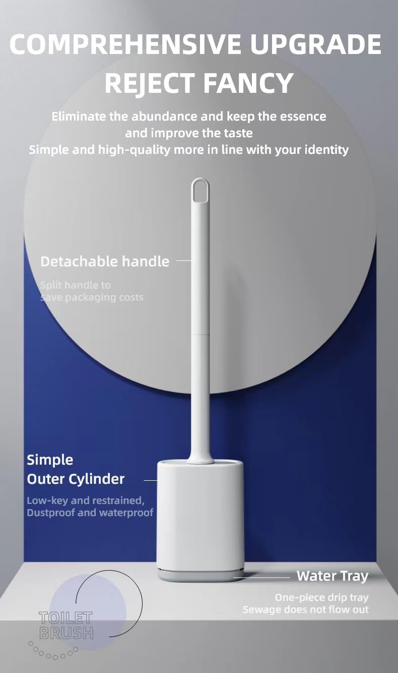 HEYPAL Toilet Brush and Holder Set White