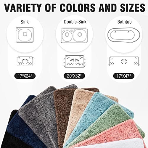 TECHMILLY Super Soft Shaggy Bath Rug 24x36 Sage