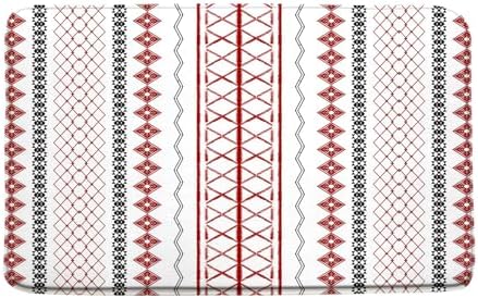 Red Black Stripe Memory Foam Bath Mat