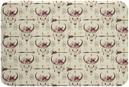 Feelyou Western Longhorn Cow Skull Bath Rug for Kids 16x24